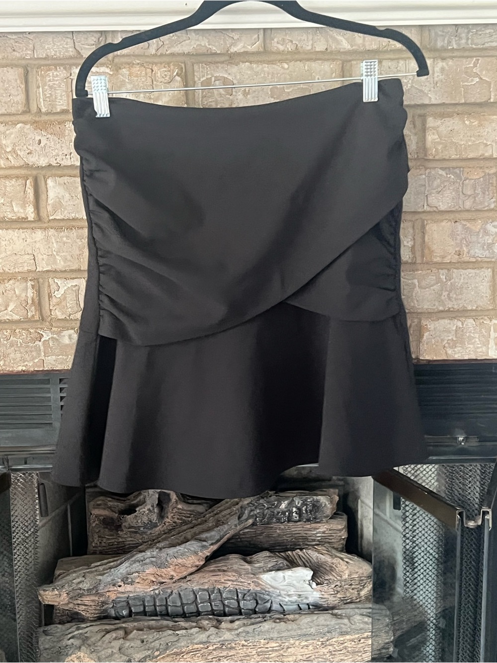 Classic Black Flared Women's Skirt - Elegant Wrap Front Club Monaco NWT Size 10